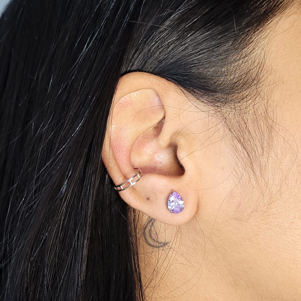 Brincos antialérgicos  gota com zirconia Luance joias