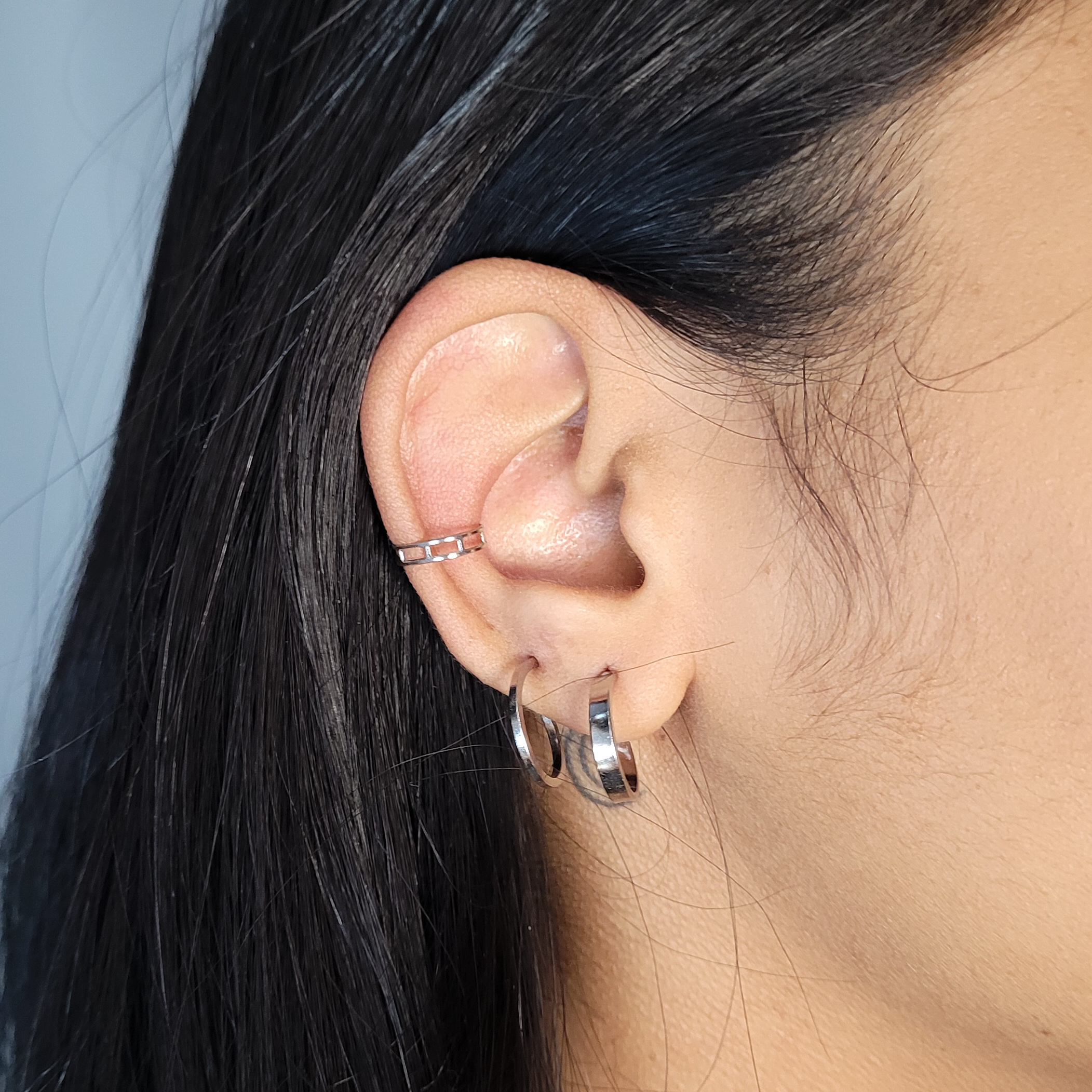 Brinco Argola lisa pequena em aço inoxidável - antialérgica - Imagem 2