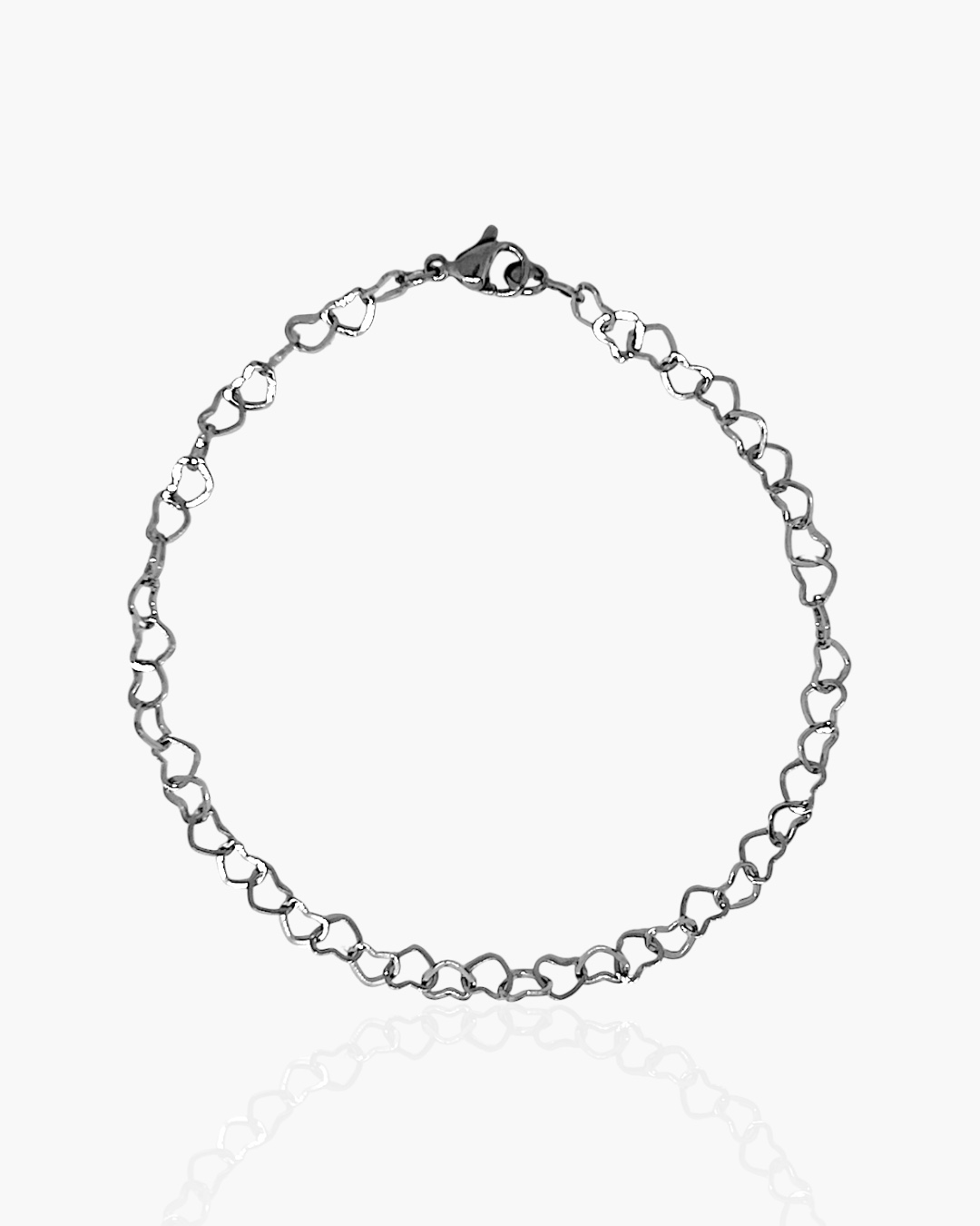 Pulseira Corrente Coração Entrelaçados em aço inoxidável