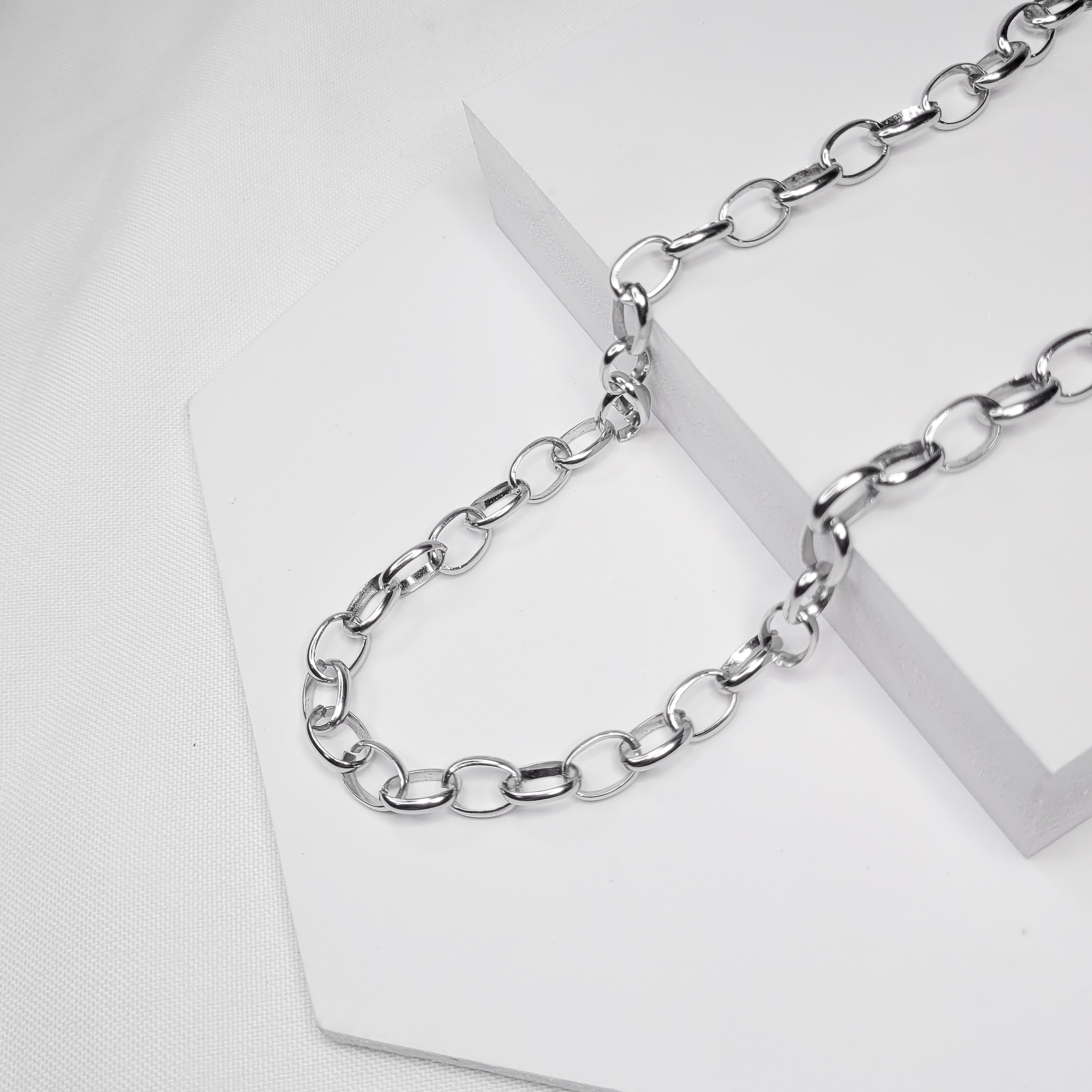 Choker Elo Português grande em Aço Inoxidável