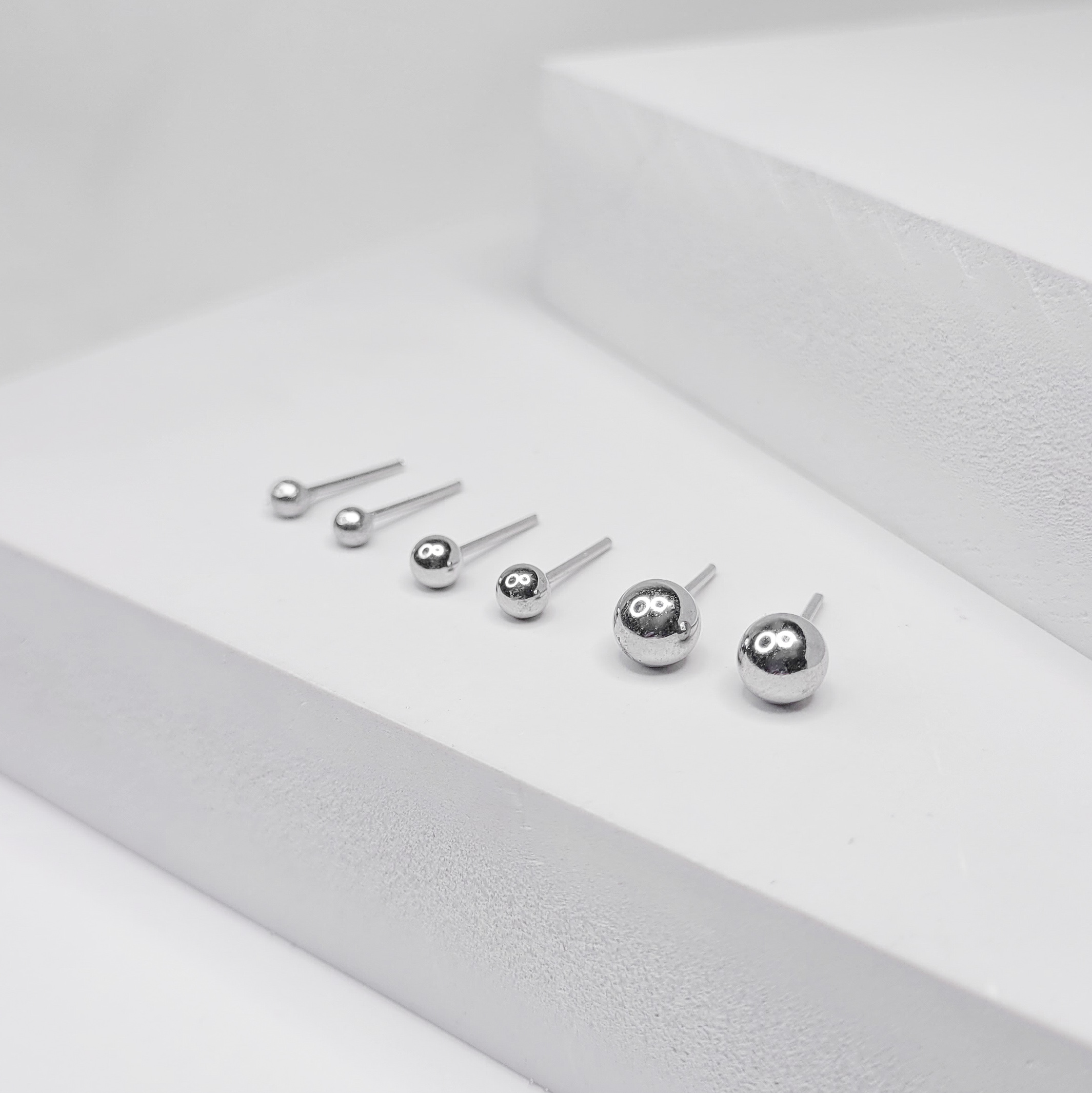 Kit Brincos Trio bolinha em aço inoxidável – antialérgico