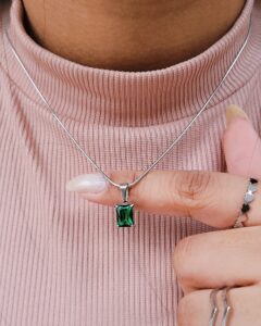 Colar Luxo Zircônia Verde