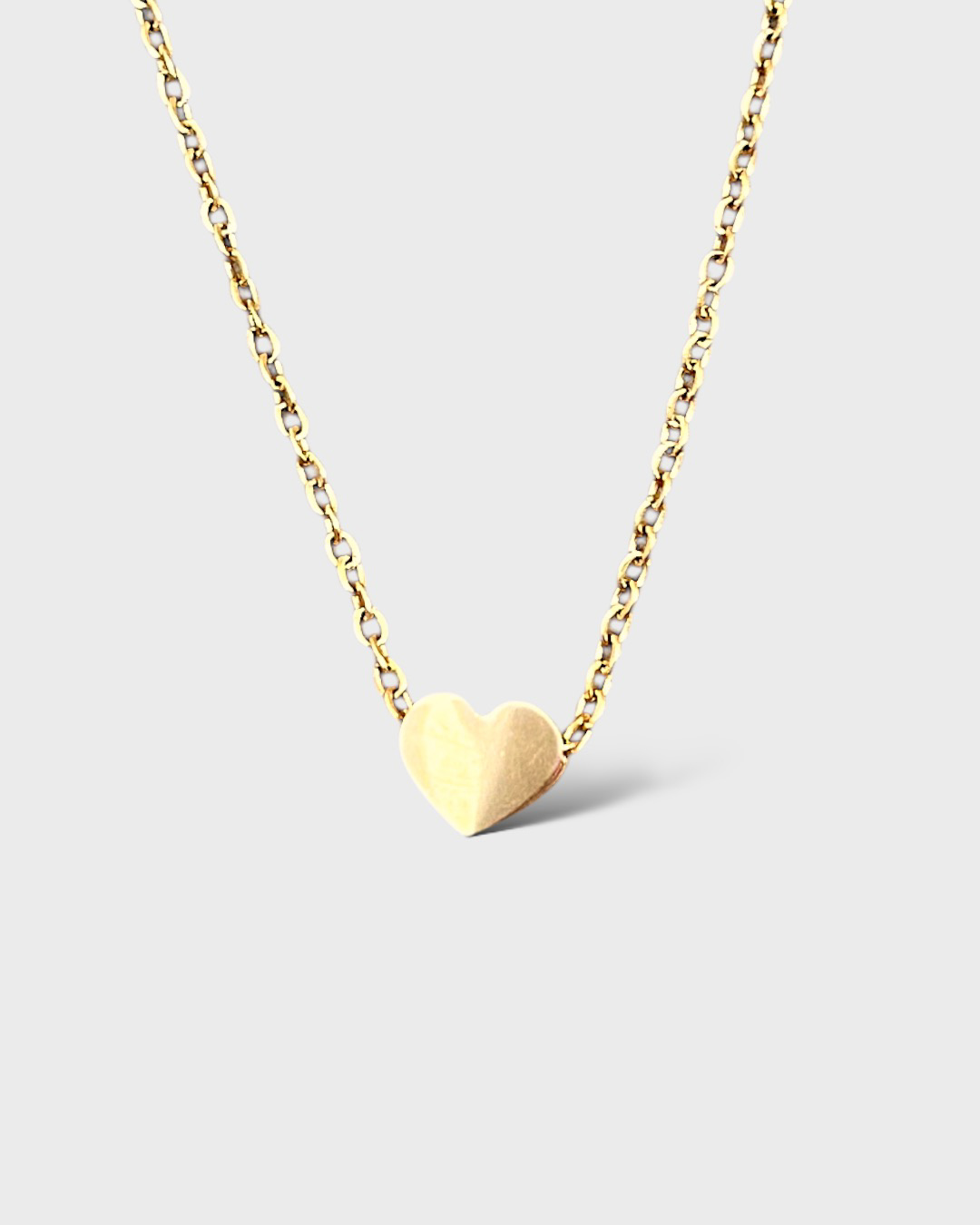 Colar Coração 3D em Aço Inoxidável banhado a ouro 18k