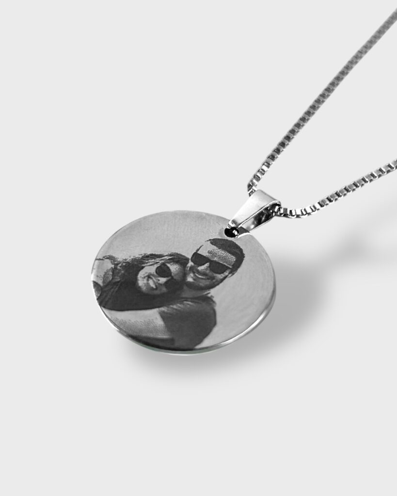 Colar personalizado com foto em aço inoxidável