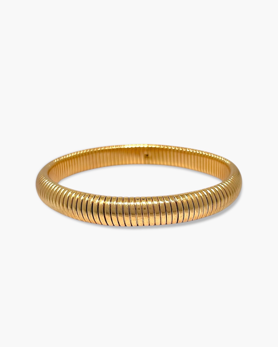 Pulseira Elástica Dourada em Aço Inoxidável