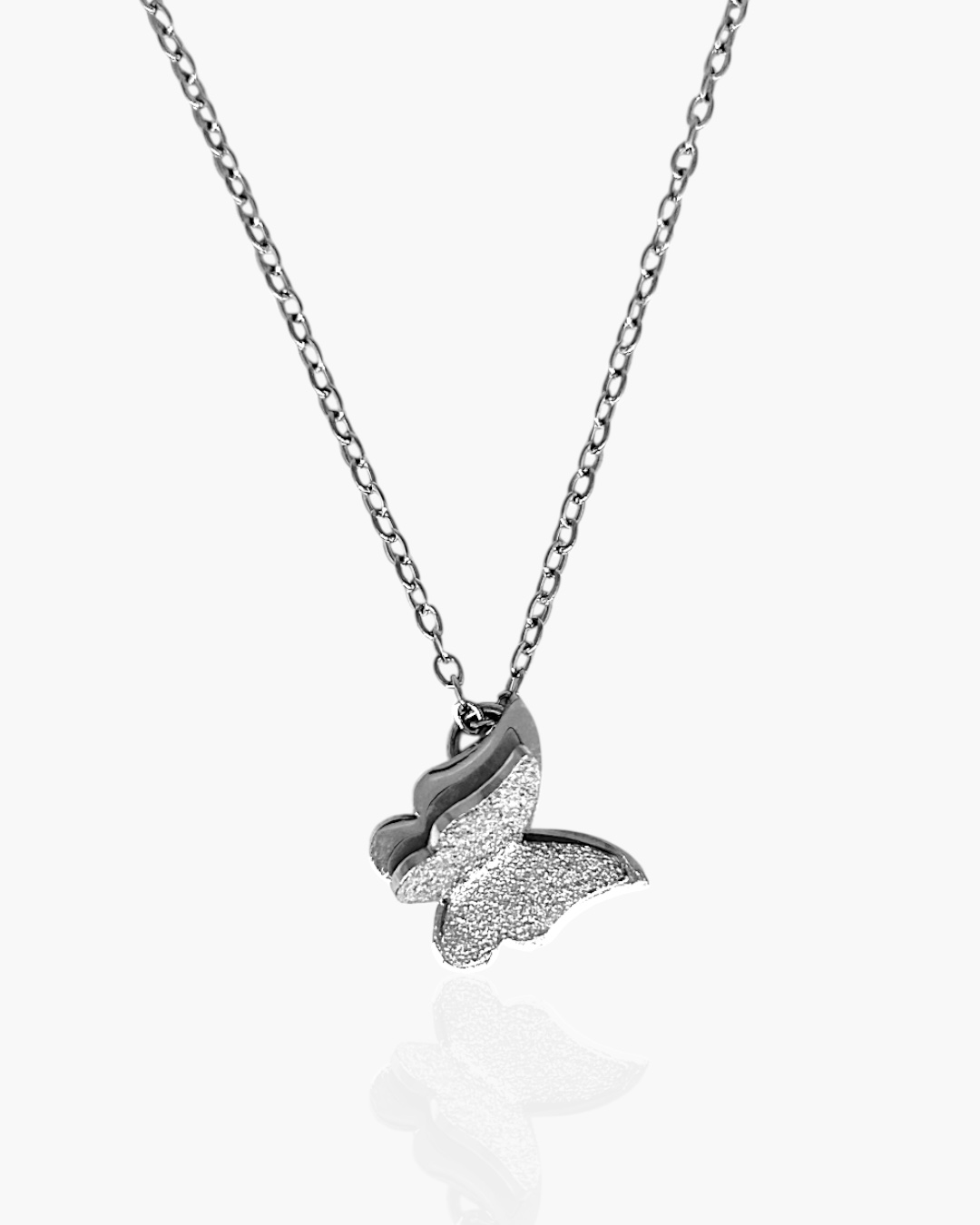 Colar Borboleta 3D em Aço Inoxidável