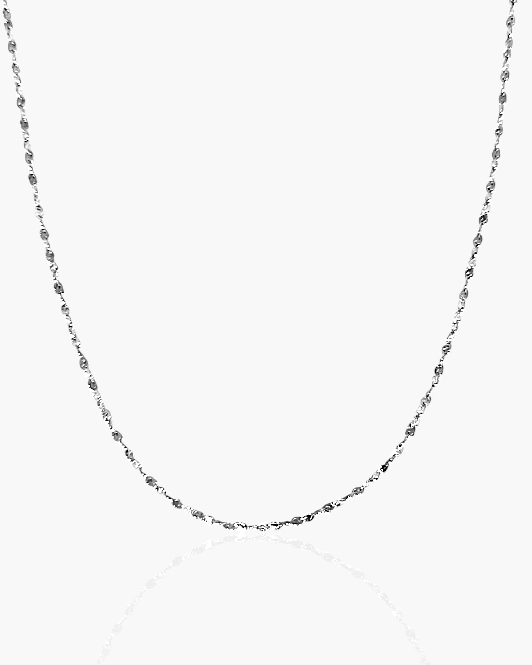 Colar Corrente Delicada Brilhos Prata em Aço Inoxidável