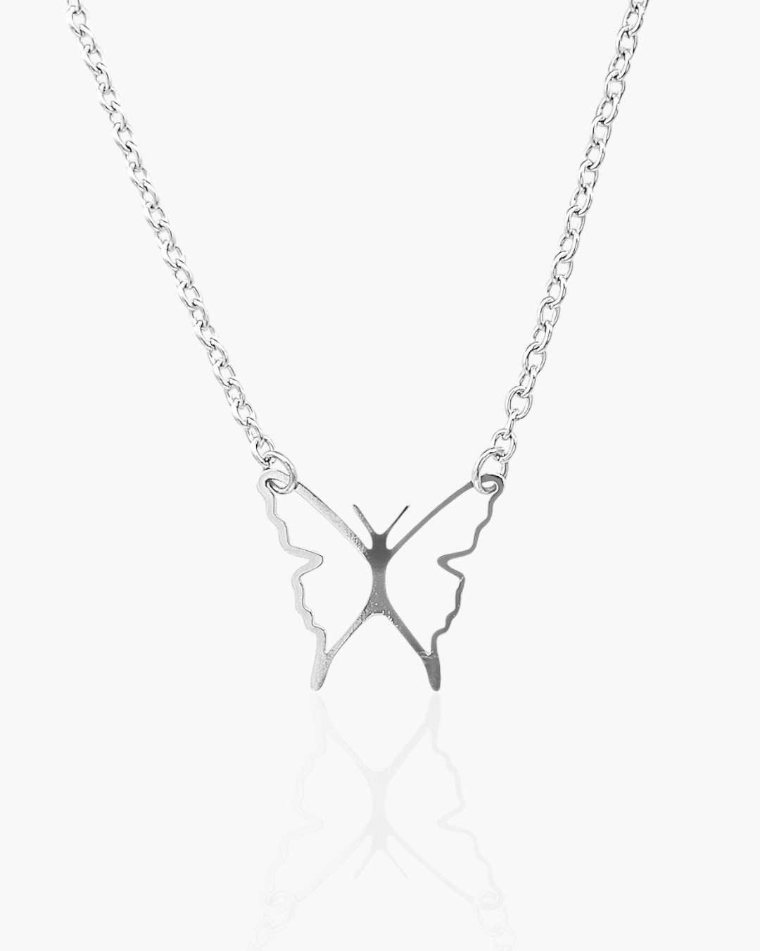 Colar Borboleta Vazada em Aço Inoxidável