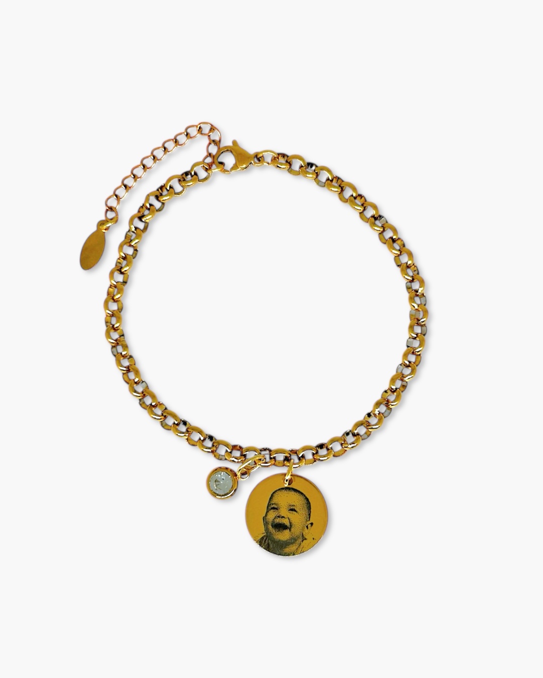 Pulseira Personalizada Foto em Aço banhado a Ouro 18K