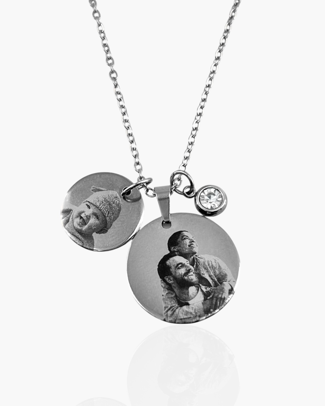 Colar Personalizado Foto Duplo em Aço Inoxidável