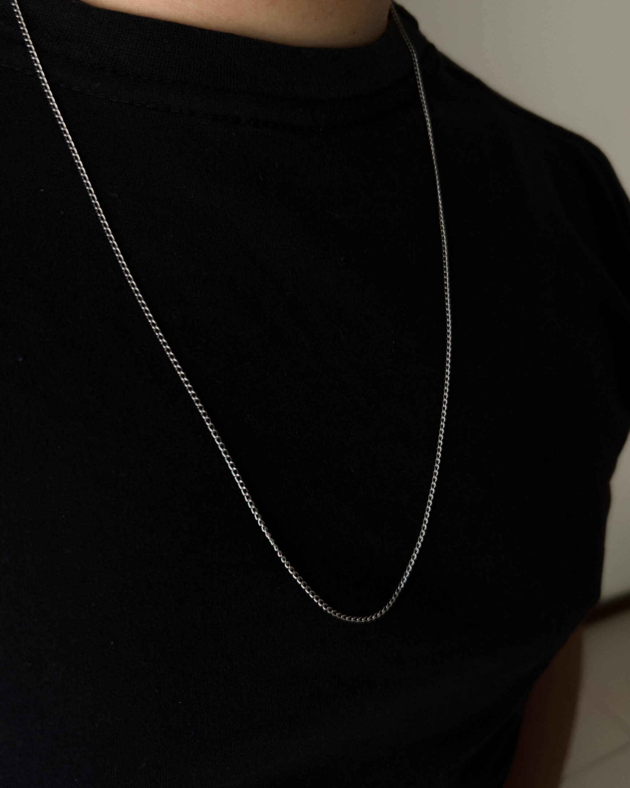 Colar Masculino Corrente Grumet Fina em Aço Inoxidável perfeita para Homens. A prova d'água