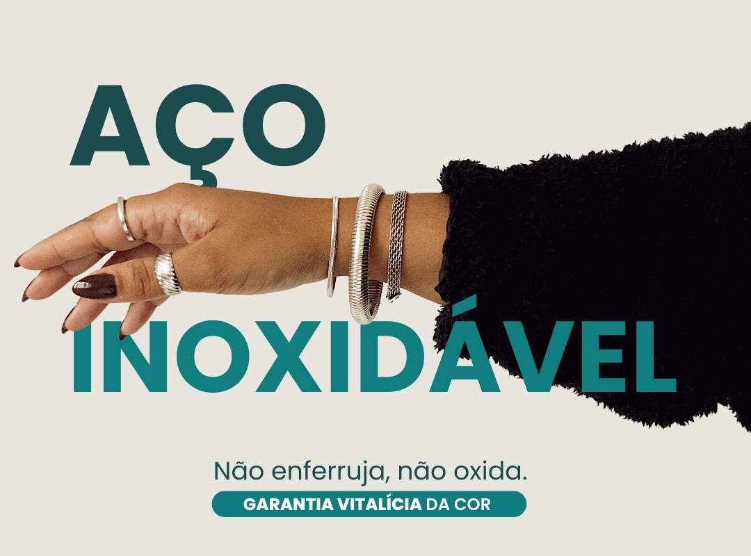 Aço inoxidável, joias e acessórios a prova d'água, nunca escurecem, não oxidam, não fica preto